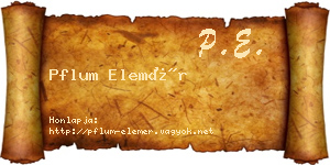 Pflum Elemér névjegykártya