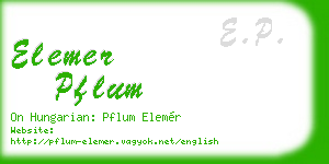 elemer pflum business card